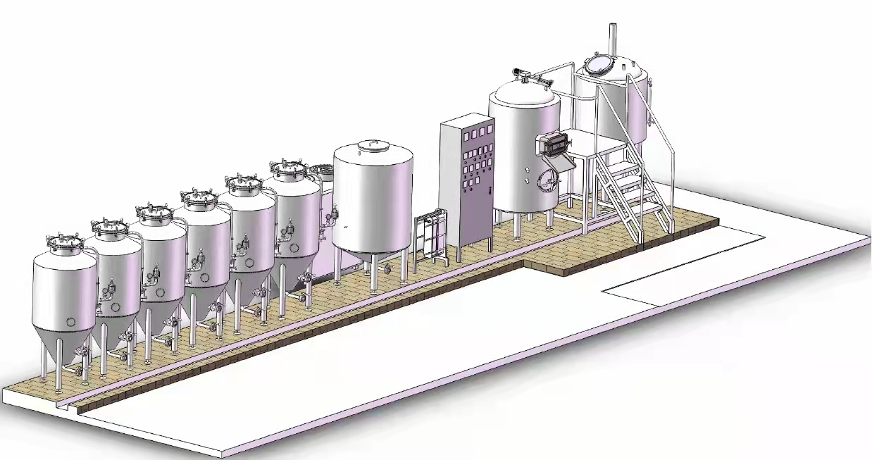 啤酒發(fā)酵系統三維圖